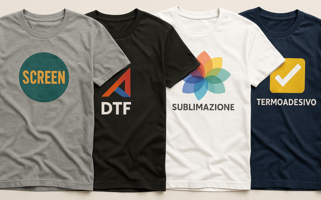 Personalizzazione magliette: serigrafia, DTF e sublimazione